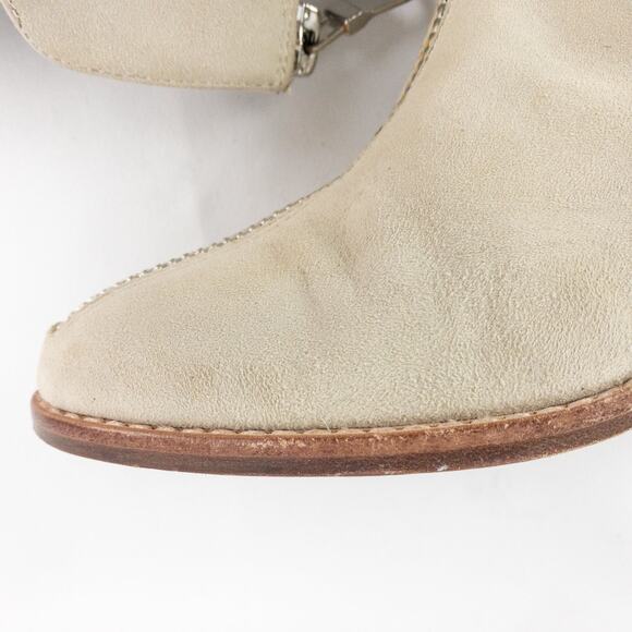 Anthropologie Matiko Mylvia Tan Suede Front Zip Ankle Boots Womens 6 - Picture 6 of 16